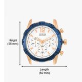 Guess Caliber Chronograph White Dial Blue Silicone Strap Watch for Men - W0864G5 Authentic Buy Shop Now