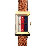 Gucci G-Frame Mother of Pearl Dial Brown Leather Snakeskin Strap Watch For Women - YA147402 Authentic Buy Shop Now