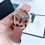 Gucci G Timeless Butterfly Brown Dial Brown Leather Strap Watch For Women - YA1264063 Authentic Buy Shop Now