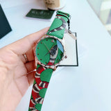 Gucci G Timeless Le Marche Des Merveilles Green Dial Green Leather Strap Watch for Women - YA1264081 Authentic Buy Shop Now