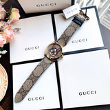 Gucci G-Timeless Brown Dial Brown Leather Strap Unisex Watch - YA1264057 Authentic Buy Shop Now