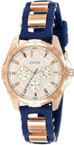 Guess Interpid White & Rose Gold Dial Blue Silicone Strap Watch For Women - W0325L8 Authentic Buy Shop Now