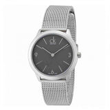 Calvin Klein Minimal Grey Dial Silver Mesh Bracelet Watch for Men - K3M52154 Authentic Buy Shop Now