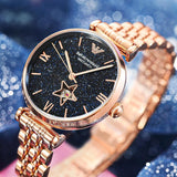 Emporio Armani Meccanico Crystals Black Dial Rose Gold Steel Strap Watch For Women - AR60043 Authentic Buy Shop Now