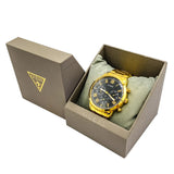 Guess Hendrix Multifunction Black Dial Gold Steel Strap Watch for Men - W1309G2 Authentic Buy Shop Now