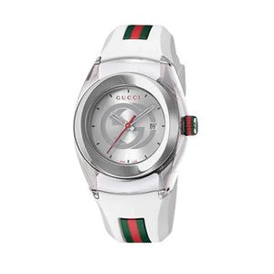 Gucci Sync Quartz White Dial White Rubber Strap Unisex Watch - YA137302 Authentic Buy Shop Now