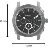 Fossil Machine Chronograph Black Dial Silver Steel Strap Watch for Men - FS4776 Authentic Buy Shop Now