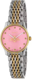 Gucci G Timeless Quartz Pink Dial Two Tone Steel Strap Watch For Women - YA1265030 Authentic Buy Shop Now