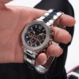 Guess Edge Chronograph Black Dial Silver Steel Strap Watch For Men - GW0539G1 Authentic Buy Shop Now