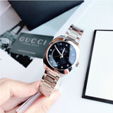 Gucci GG2570 Diamonds Black Dial Silver Steel Strap Watch For Women - YA142503 Authentic Buy Shop Now