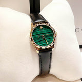 Gucci Le Marche Des Merveilles Quartz Green Dial Black Leather Strap Watch For Women - YA126463 Authentic Buy Shop Now