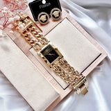 Guess Trend Multi Chain Black Dial Gold Steel Strap Watch for Women - U1117L5 Authentic Buy Shop Now