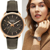 Fossil Tailor Grey Dial Grey Leather Strap Watch for Women - ES3913 Authentic Buy Shop Now