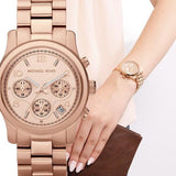 Michael Kors Runway Rose Gold Dial Rose Gold Steel Strap Watch for Women - MK5128 Authentic Buy Shop Now