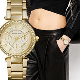Michael Kors Parker White Dial Gold Steel Strap Watch for Women - MK6056 Authentic Buy Shop Now