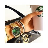 Michael Kors Skylar Green Dial Gold Steel Strap Watch for Women - MK6065 Authentic Buy Shop Now