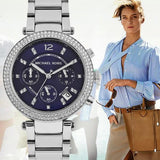 Michael Kors Parker Chronograph Blue Dial Silver Steel Strap Watch for Women - MK6117 Authentic Buy Shop Now