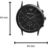 Emporio Armani Renato Chronograph Black Dial Black Mesh Bracelet Watch For Men - AR2498 Authentic Buy Shop Now