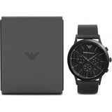 Emporio Armani Renato Chronograph Black Dial Black Mesh Bracelet Watch For Men - AR2498 Authentic Buy Shop Now