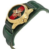 Gucci G Timeless Red Green Dial Green Leather Strap Watch For Women - YA126545 Authentic Buy Shop Now