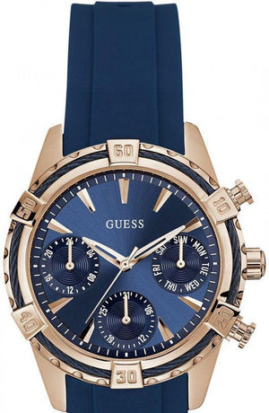 Guess Analog Quartz Blue Dial Blue Rubber Strap Watch For Women - W0562L3 Authentic Buy Shop Now