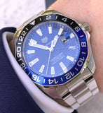 Tag Heuer Aquaracer GMT Calibre 6 Automatic Blue Dial Silver Steel Strap Watch for Men - WAY201T.BA0927 Authentic Buy Shop Now