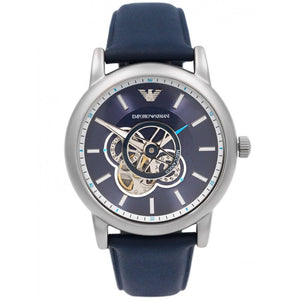 Emporio Armani Luigi Chronograph Blue Dial Black Leather Strap Watch For Men - AR60011 Authentic Buy Shop Now