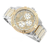 Guess Frontier Chronograph Crystals Silver Dial Two Tone Steel Strap Watch for Men - W0799G4 Authentic Buy Shop Now