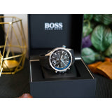 Hugo Boss Globetrotter Black Dial Black Silicone Strap Watch for Men - 1513820 Authentic Buy Shop Now