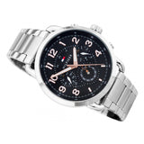 Tommy Hilfiger Briggs Chronograph Black Dial Silver Steel Strap Watch for Men - 1791422 Authentic Buy Shop Now