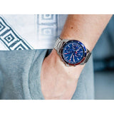 Tommy Hilfiger Bank Chronograph Blue Dial Silver Steel Strap Watch for Men - 1791718 Authentic Buy Shop Now