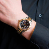 Versace Hellenyium Quartz Brown Dial Two Tone Steel Strap Watch For Men - V11040015 Authentic Buy Shop Now