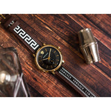 Versace V-Circle Quartz Black Dial Brown Leather Strap Watch for Men - VEBQ01619 Authentic Buy Shop Now