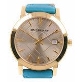 Burberry The City Gold Dial Blue Leather Strap Watch for Women - BU9018 Authentic Buy Shop Now