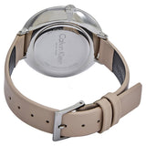 Calvin Klein Rise White Beige Dial Beige Leather Strap Watch for Women - K7A231XH Authentic Buy Shop Now
