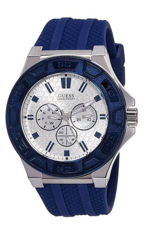 Guess Force White Dial Blue Rubber Strap Watch For Men - W0674G4 Authentic Buy Shop Now