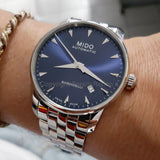 Mido Baroncelli II Automatic Blue Dial Silver Steel Strap Watch For Men - M8600.4.15.1 Authentic Buy Shop Now