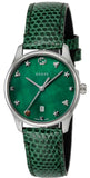 Gucci G-Timeless Green Mother of Pearl Dial Green Leather Strap Watch For Women - YA126585 Authentic Buy Shop Now