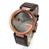 Gucci Interlocking Iconic Brown Dial Brown Leather Strap Watch For Women - YA133207 Authentic Buy Shop Now