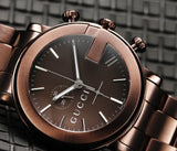 Gucci G Chrono Brown Dial Brown Steel Strap Watch For Men - YA101341 Authentic Buy Shop Now