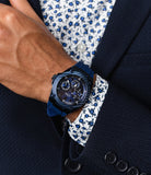 Guess Legacy Blue Dial Blue Rubber Strap Watch for Men - W1049G7 Authentic Buy Shop Now