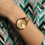Guess Lola Quartz Gold Dial Gold Steel Strap Watch For Women - W1145L3 Authentic Buy Shop Now