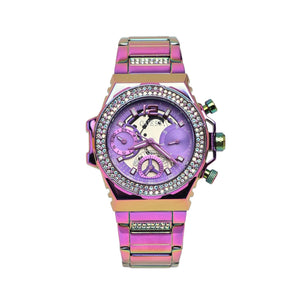 Guess Fusion Chronograph Purple Dial Purple Steel Strap Watch for Women - GW0552L4 Authentic Buy Shop Now