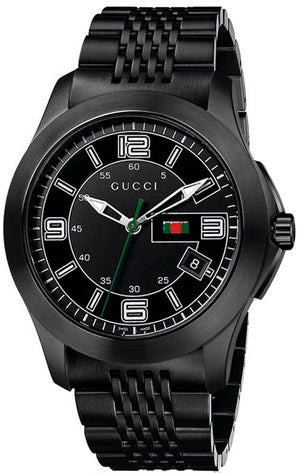 Gucci G Timeless Black Dial Black Steel Strap Watch For Men - YA126202 Authentic Buy Shop Now