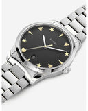 Gucci G Timeless Black Dial Silver Steel Strap Watch For Women - YA1264029 Authentic Buy Shop Now