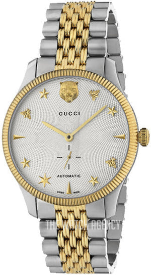 Gucci G Timeless Automatic White Dial Two Tone Steel Strap Watch for Men - YA126356 Authentic Buy Shop Now