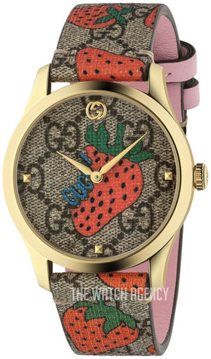 Gucci G Timeless Brown Dial Brown Leather Strap Watch For Women - YA1264133 Authentic Buy Shop Now