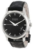 Gucci G Timeless Quartz Black Dial Black Leather Strap Watch for Men - YA126413 Authentic Buy Shop Now