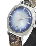 Gucci Grip Vintage Blue Dial Snakeskin Brown Leather Strap Watch for Women - YA152401 Authentic Buy Shop Now
