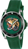 Gucci Dive Tiger Green Dial Green Rubber Strap Watch For Men - YA136316 Authentic Buy Shop Now